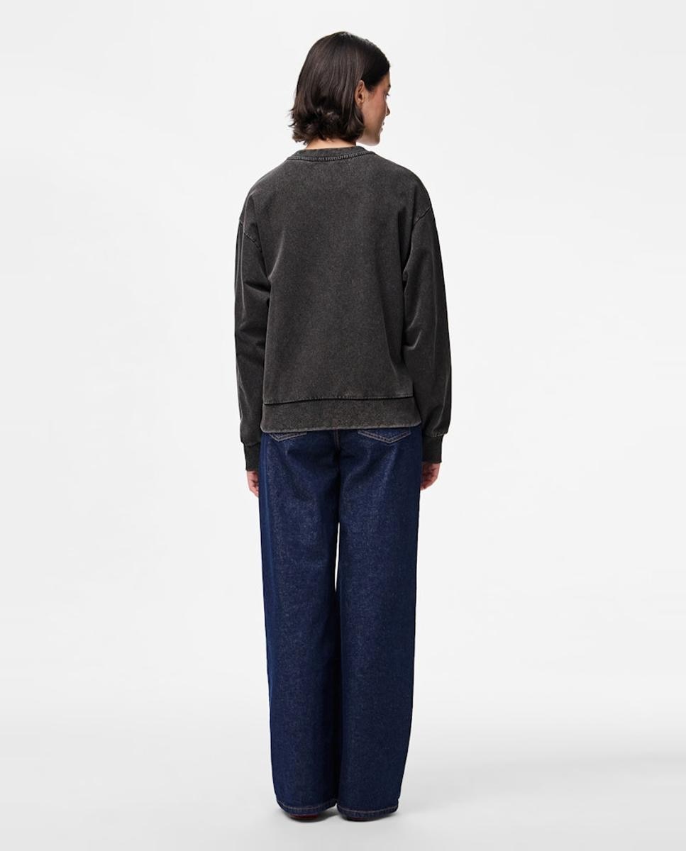 Sweatshirt Lisa com Decote Redondo Preto-2