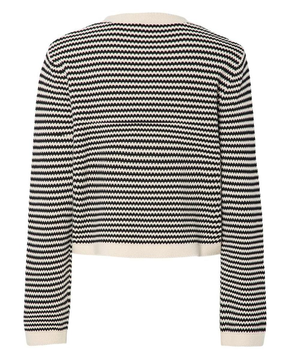 Cardigan de Malha às Riscas Preto-6