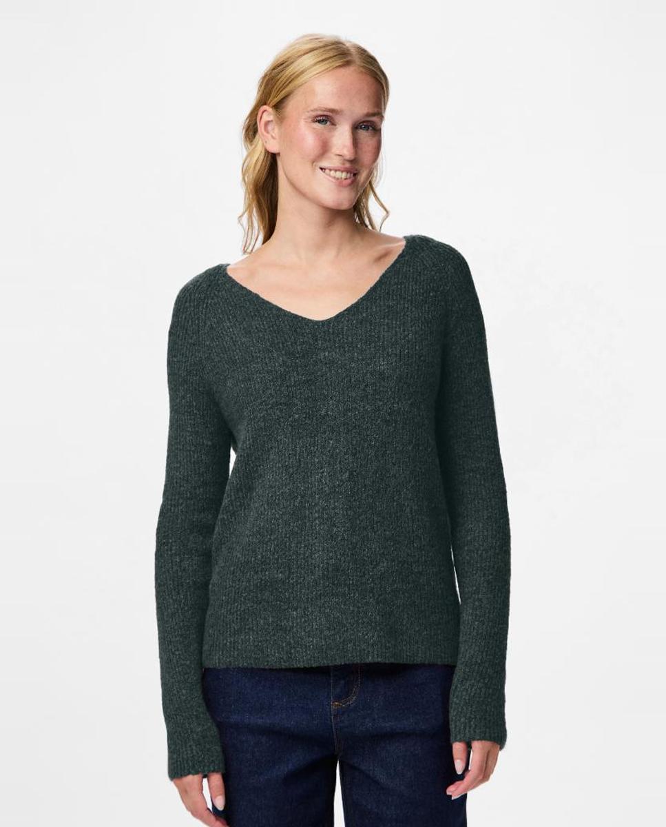 Imagem 0 de Camisola de Malha com Decote em Bico