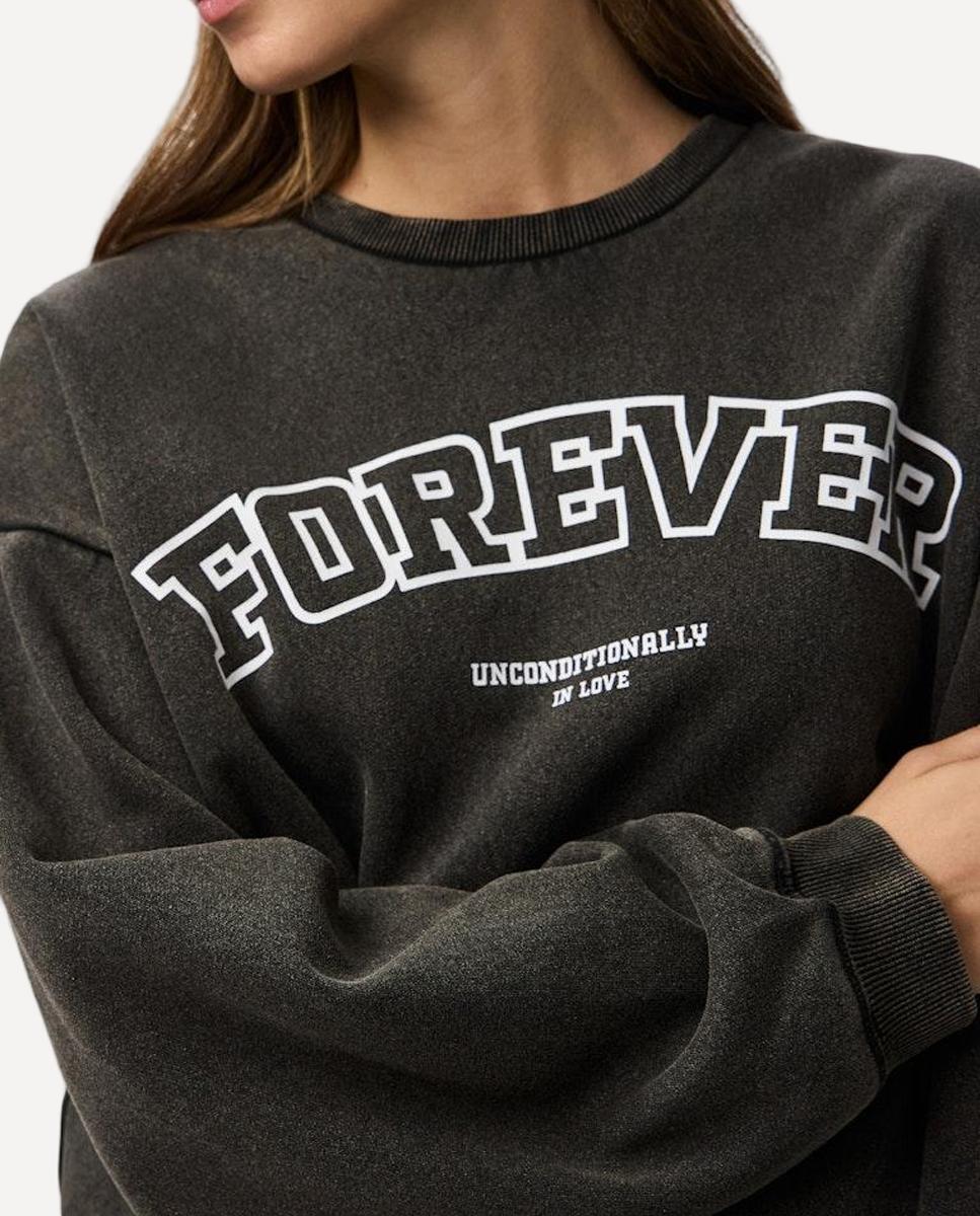 Sweatshirt de Decote Redondo Preto-3