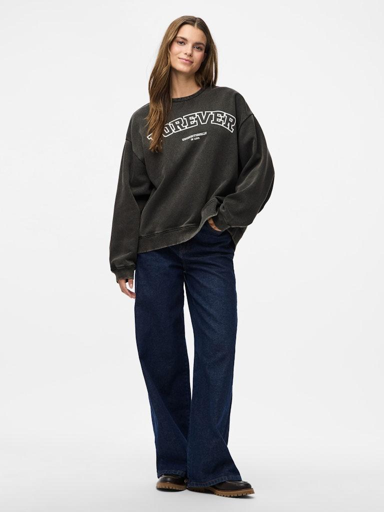 Sweatshirt de Decote Redondo Preto-6