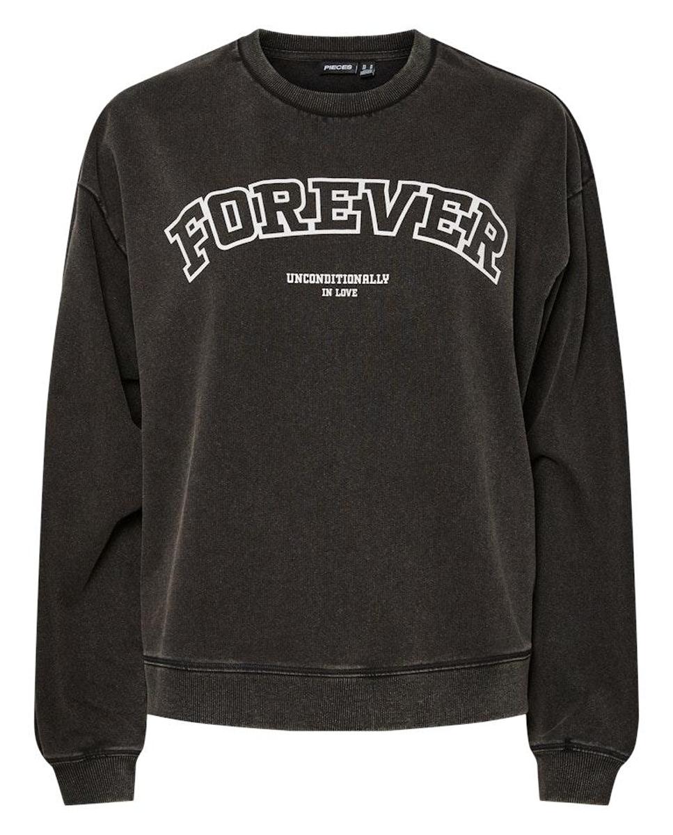 Sweatshirt de Decote Redondo Preto-4