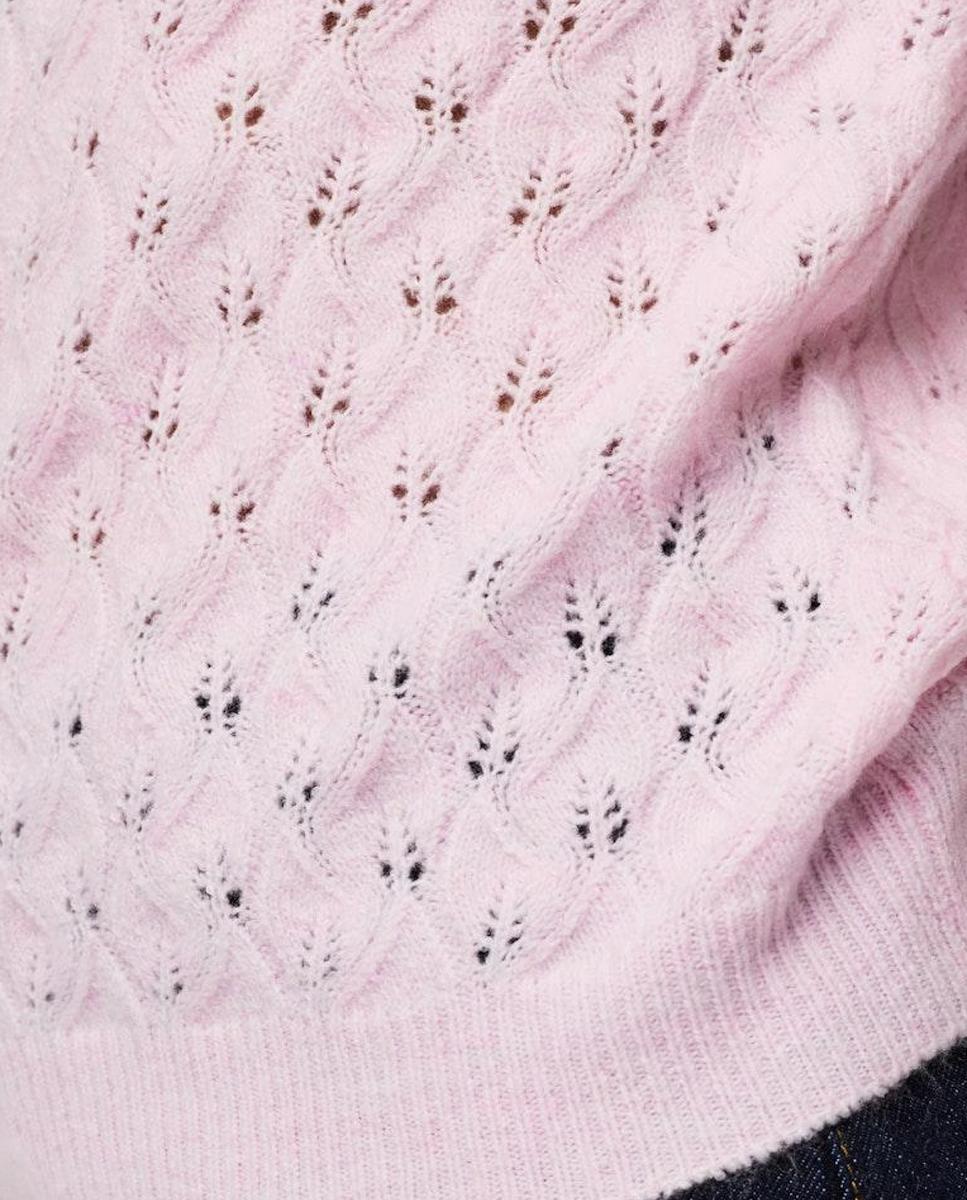 Camisola de Malha com Manga Curta Rosa-claro-4