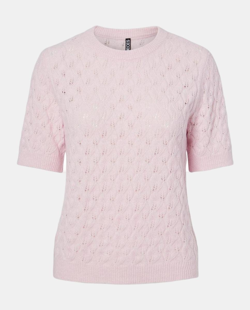 Camisola de Malha com Manga Curta Rosa-claro-5