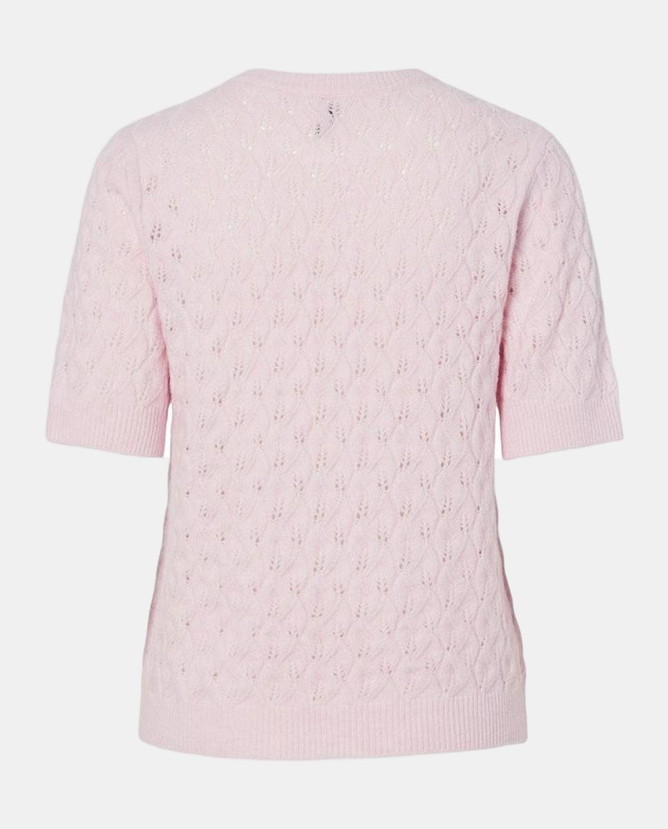 Camisola de Malha com Manga Curta Rosa-claro-6