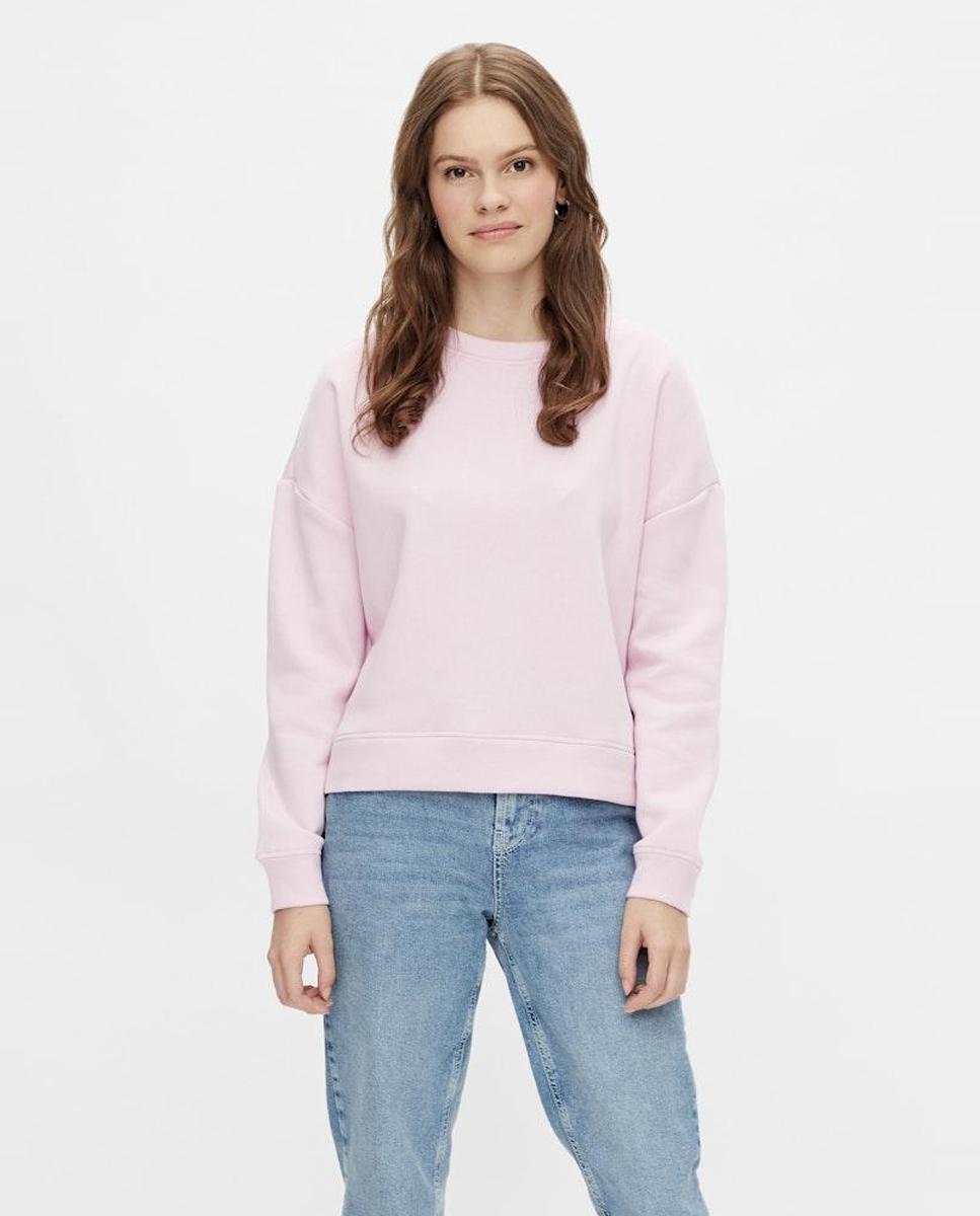 Sweatshirt de manga comprida Rosa-claro-1