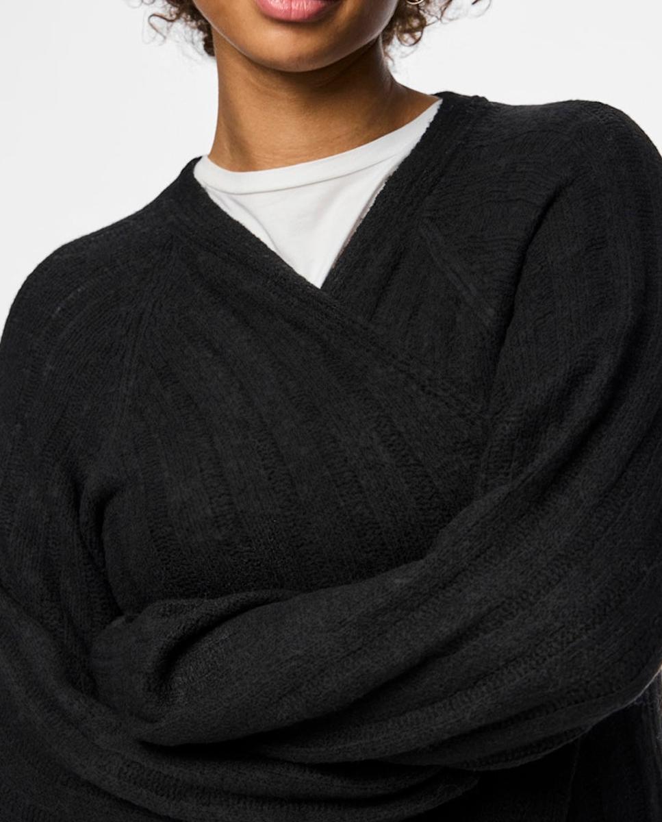 Cardigan de Malha Comprido Preto-4
