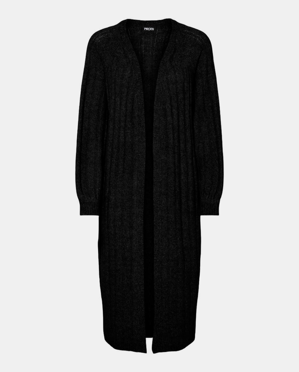 Cardigan de Malha Comprido Preto-5
