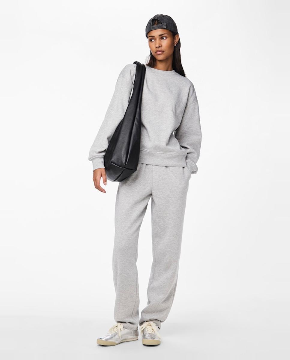 Sweatshirt Lisa com Decote Redondo Cinzento-claro-3