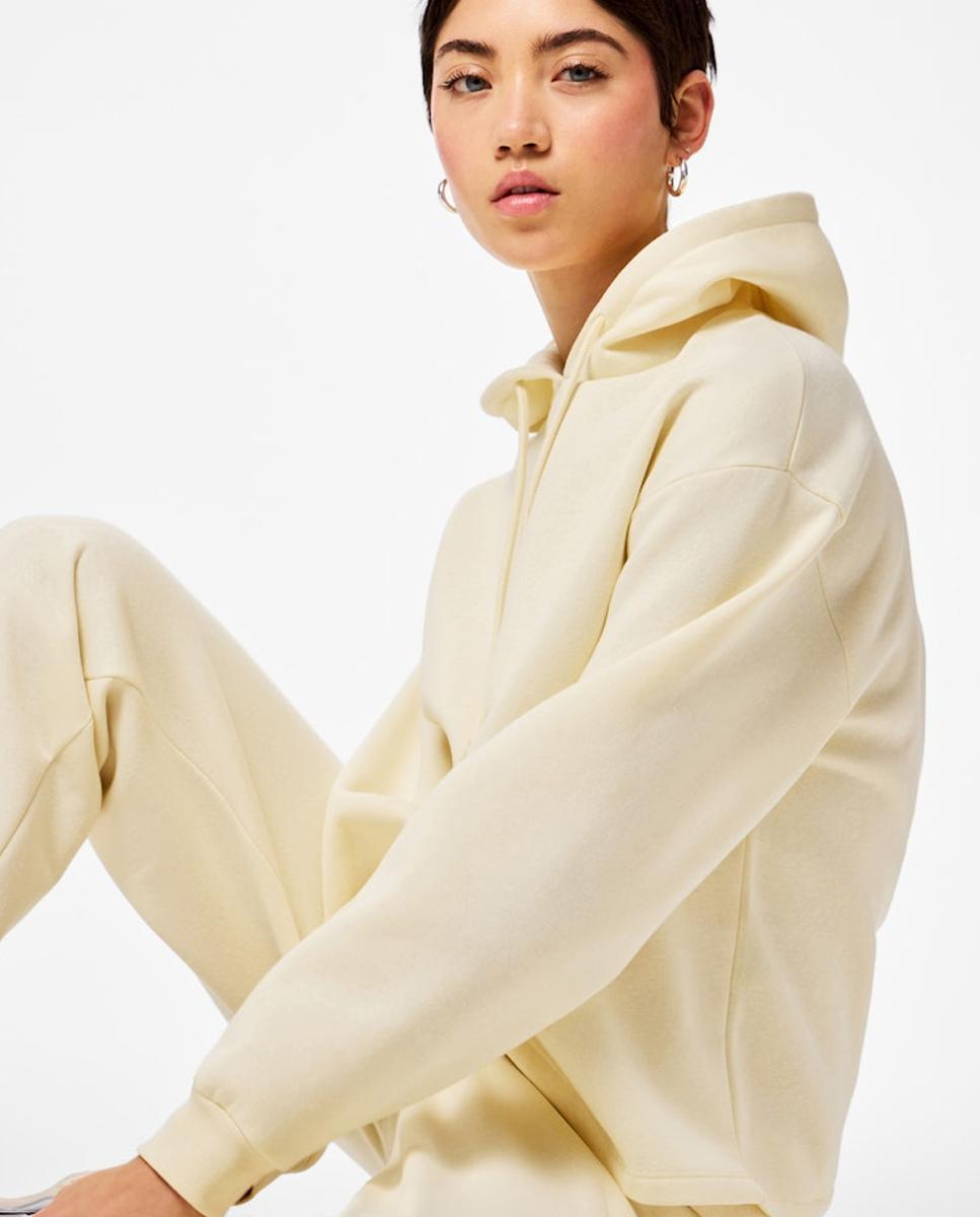 Sudadera de chándal de manga larga de mujer - Pieces - Rojo Granate Beige-4