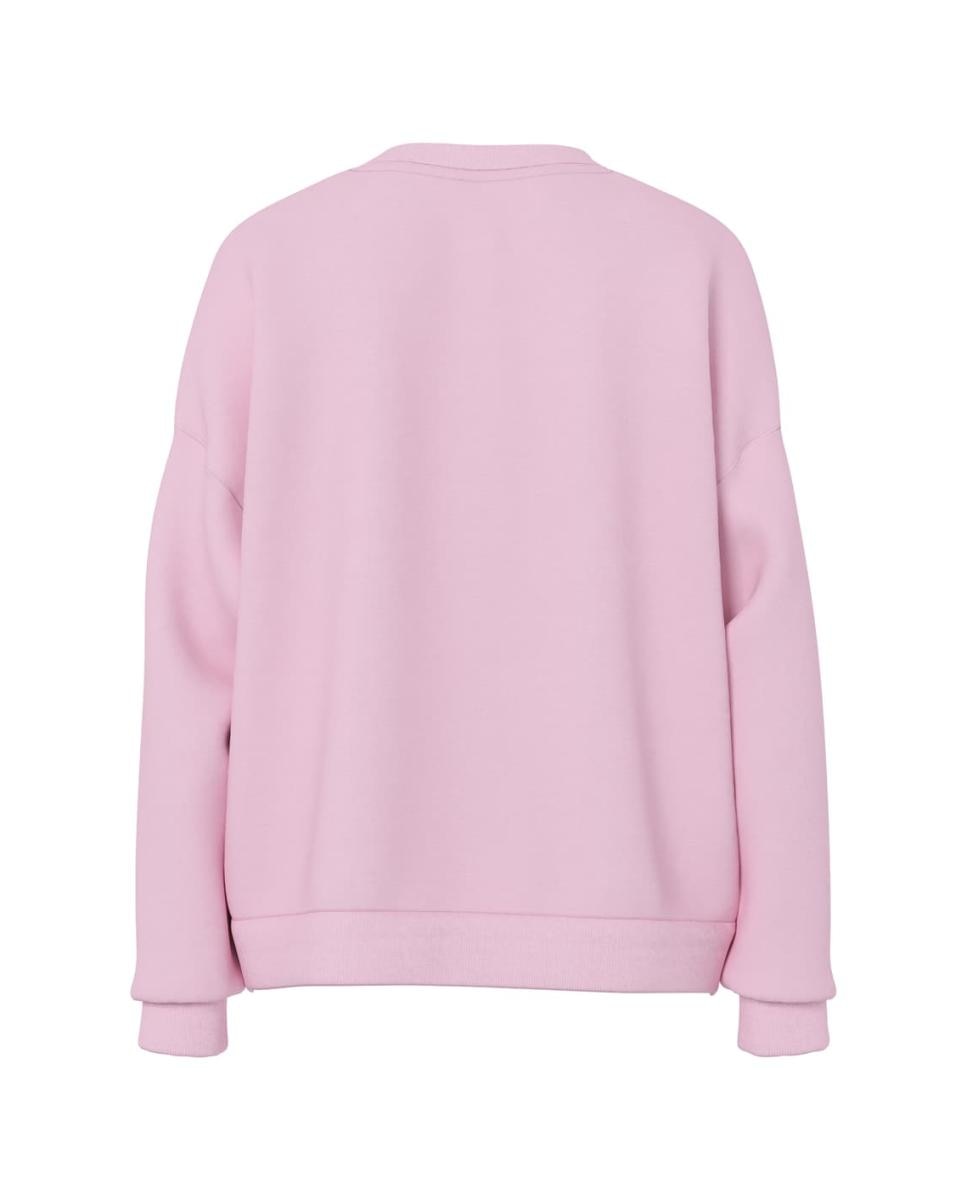 Sweatshirt Oversize com Decote Redondo Rosa-claro-6
