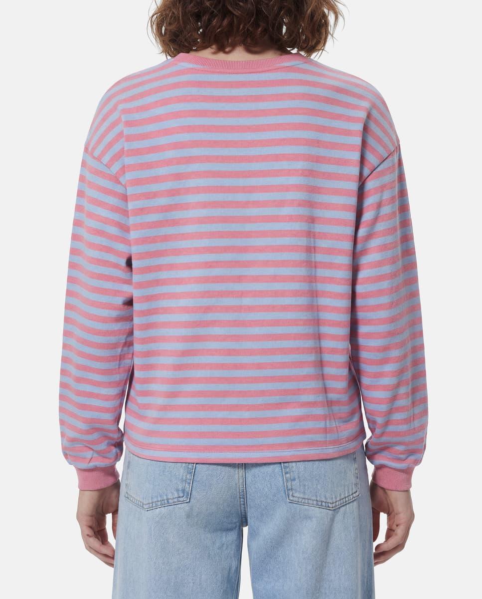 Sweatshirt com Bordado e Decote Redondo Rosa-2