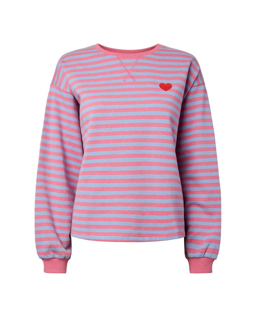 Sweatshirt com Bordado e Decote Redondo Rosa-4