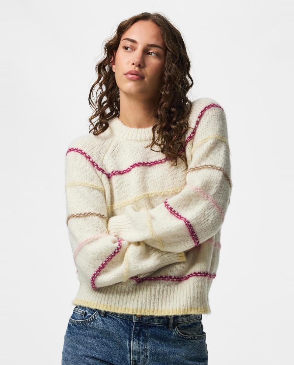 Imagen 0 de Jersey de mujer a rayas Blanco