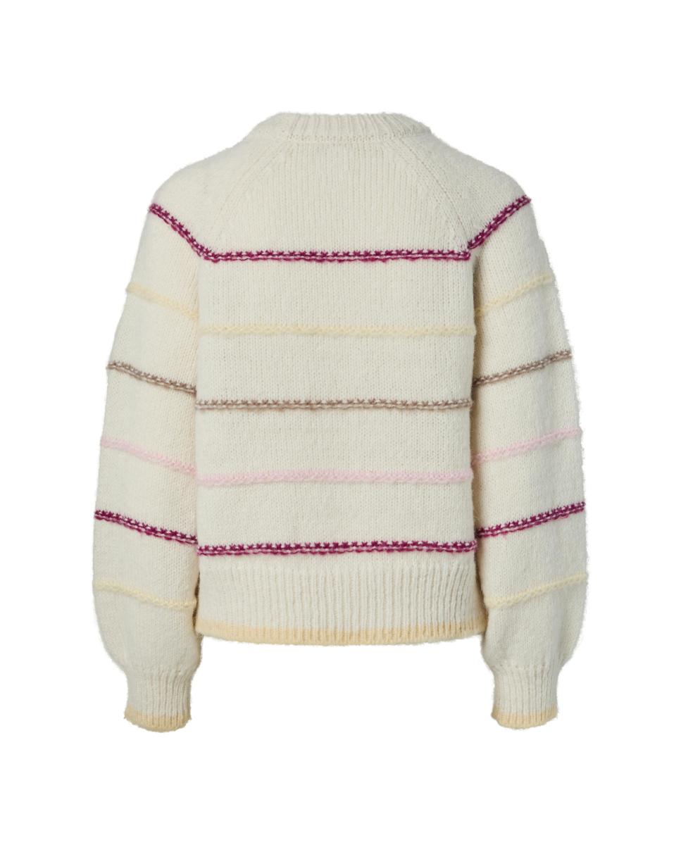 Jersey de mujer a rayas - Pieces - Blanco Blanco-6
