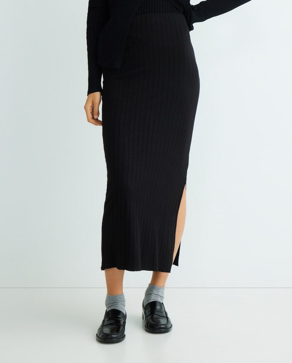 Saia Midi Elástica Preto-2