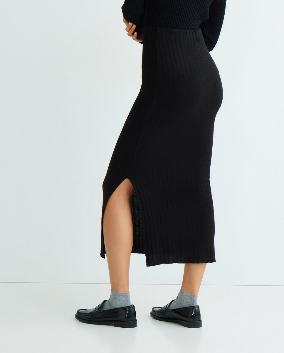 Saia Midi Elástica Preto-3