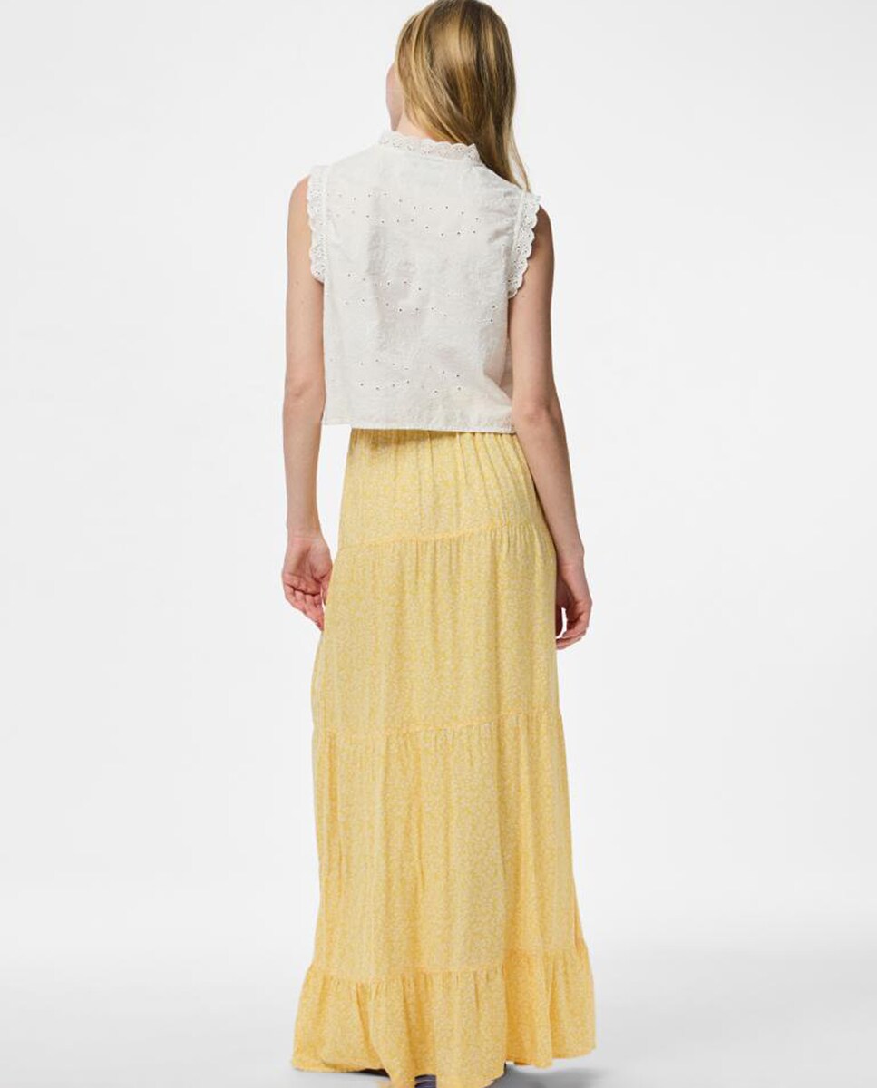 Saia Comprida com Estampado Floral Amarelo-3