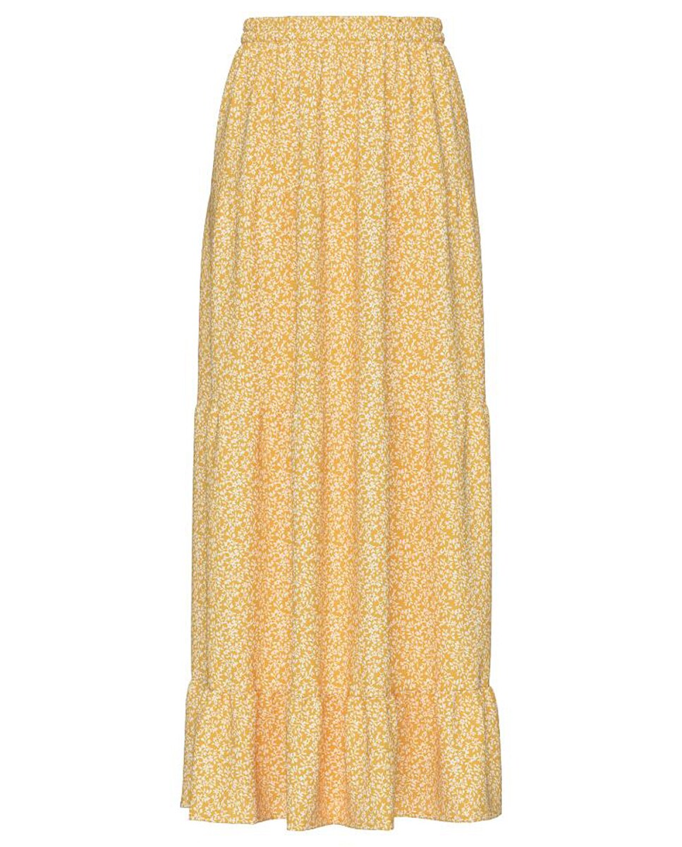Saia Comprida com Estampado Floral Amarelo-6