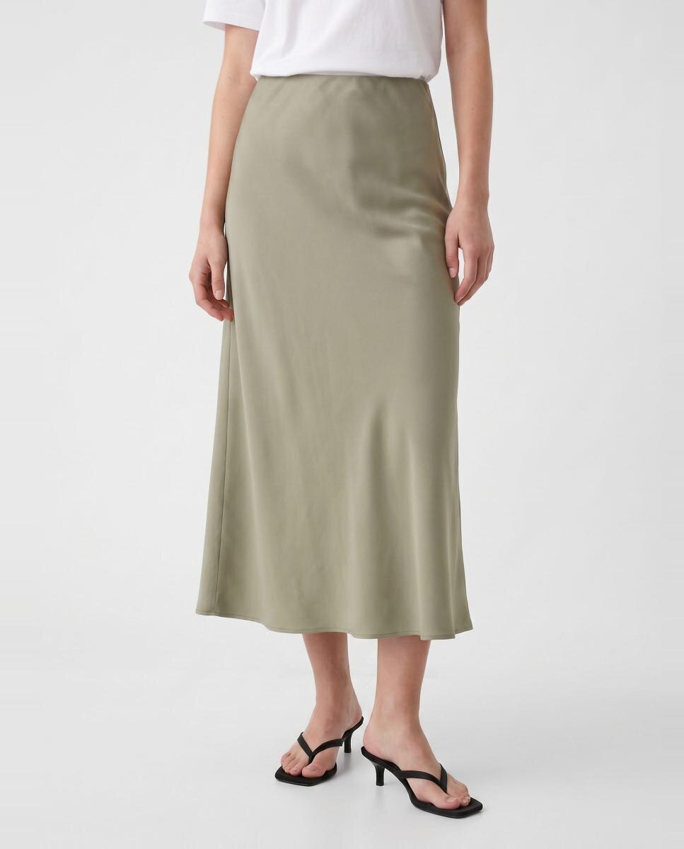 Saia Midi de Cintura Subida Verde-militar-2