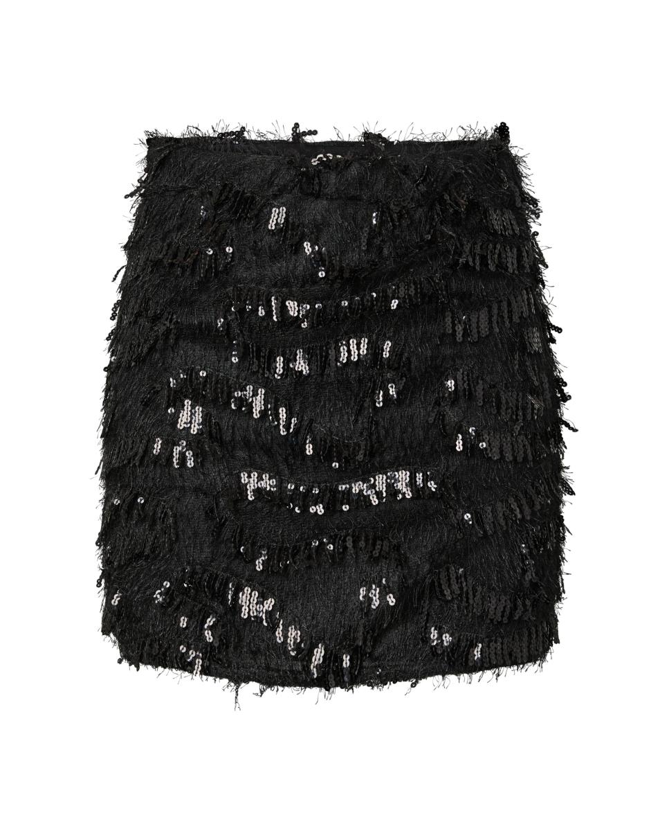 Imagen 5 de Falda mini de lentejuelas de mujer - Pieces - Negro Negro
