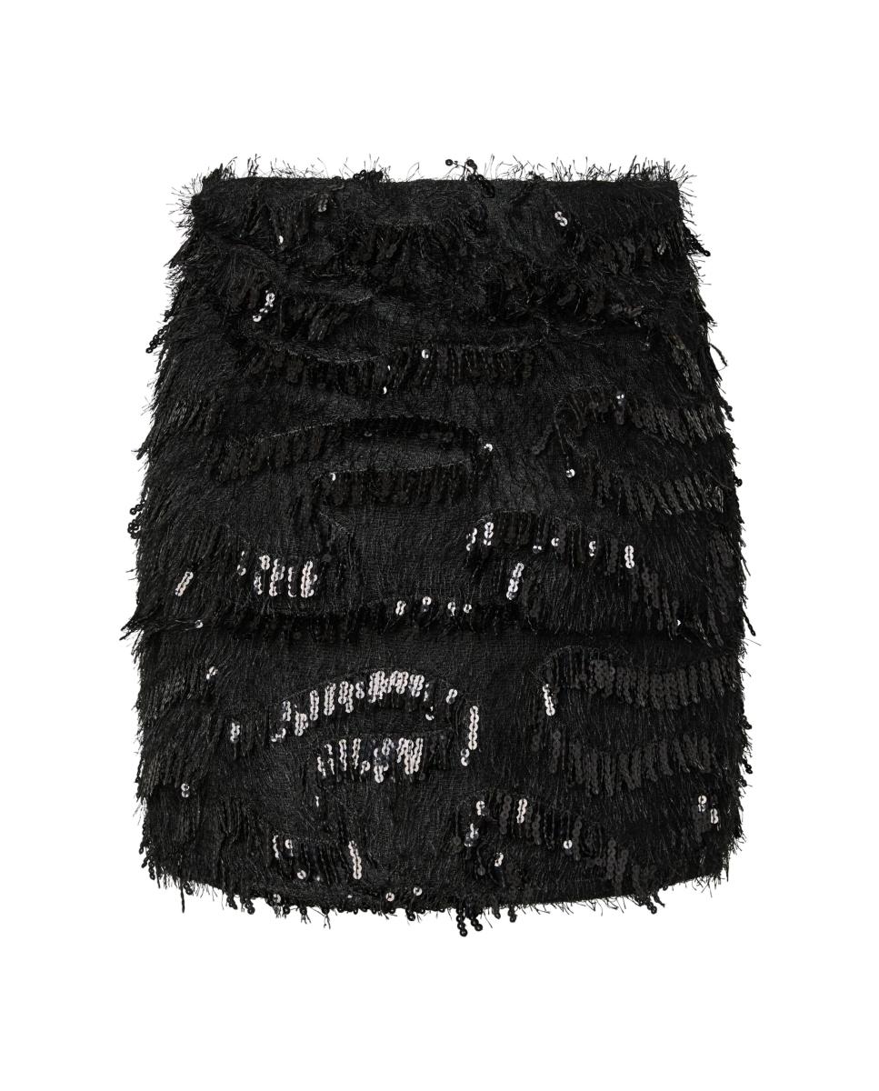 Imagen 6 de Falda mini de lentejuelas de mujer - Pieces - Negro Negro