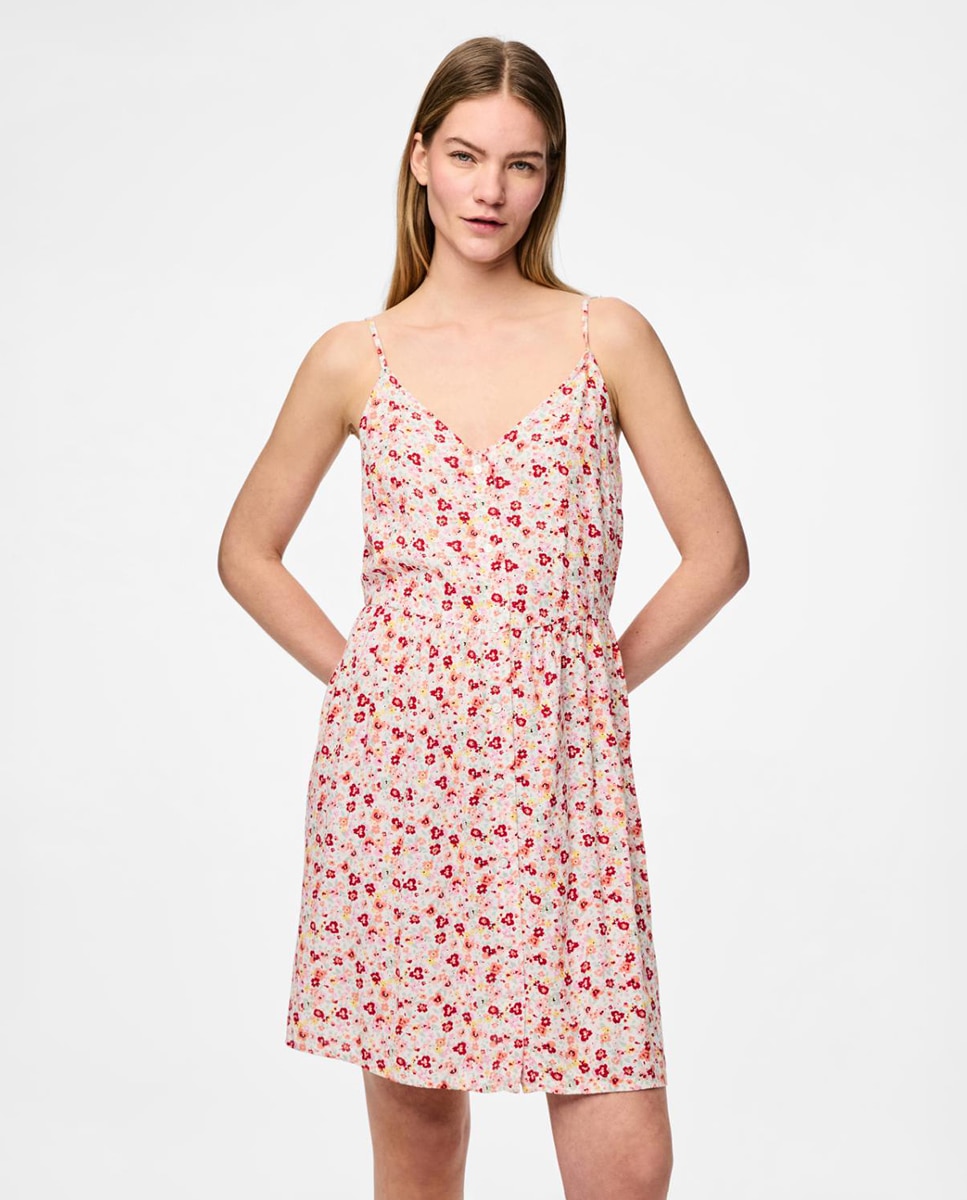 Imagem 0 de Vestido de Alças Midi com Botões e em Material Sustentável