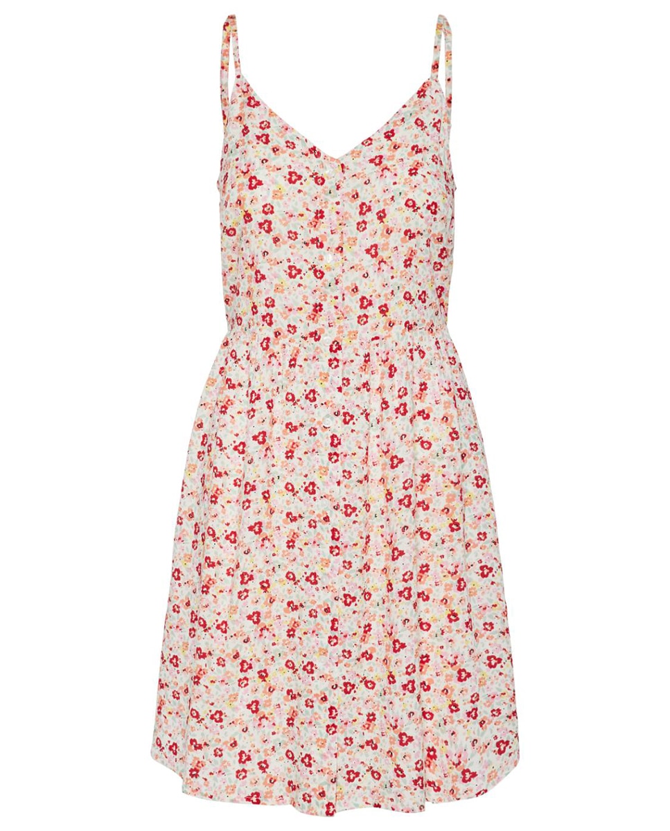 Vestido de Alças Midi com Botões e em Material Sustentável Rosa-claro-6
