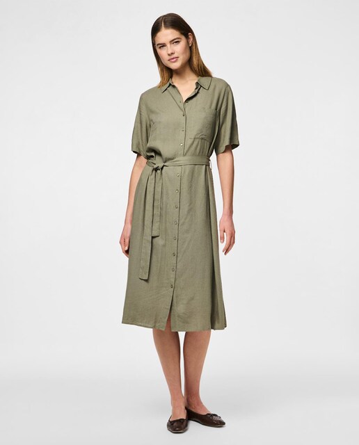 Imagem 0 de Vestido Camiseiro de Linho