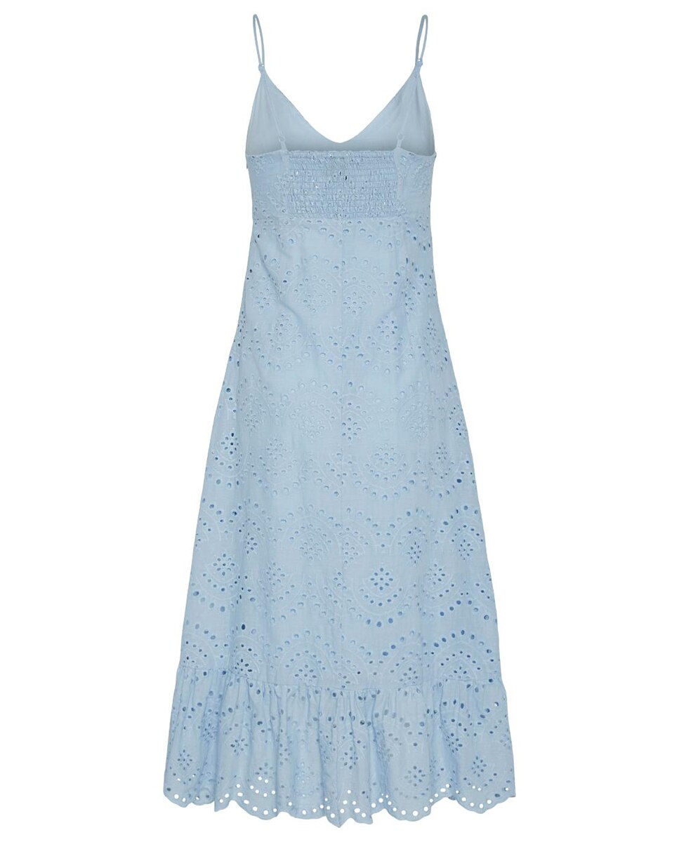 Vestido de tirantes de algodón de mujer - Pieces - Azul claro Azul claro-7