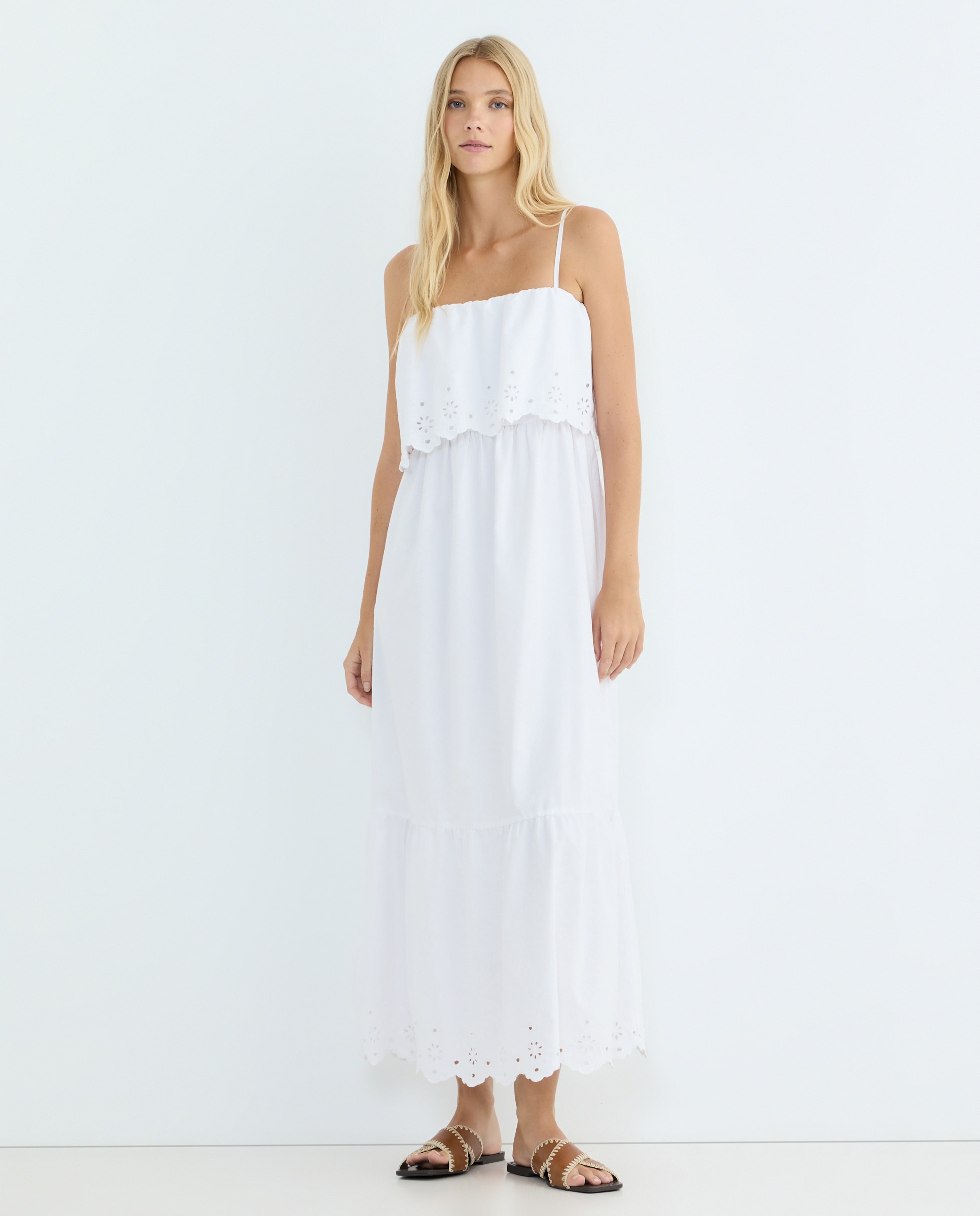 Vestido Comprido de Alças Branco-2