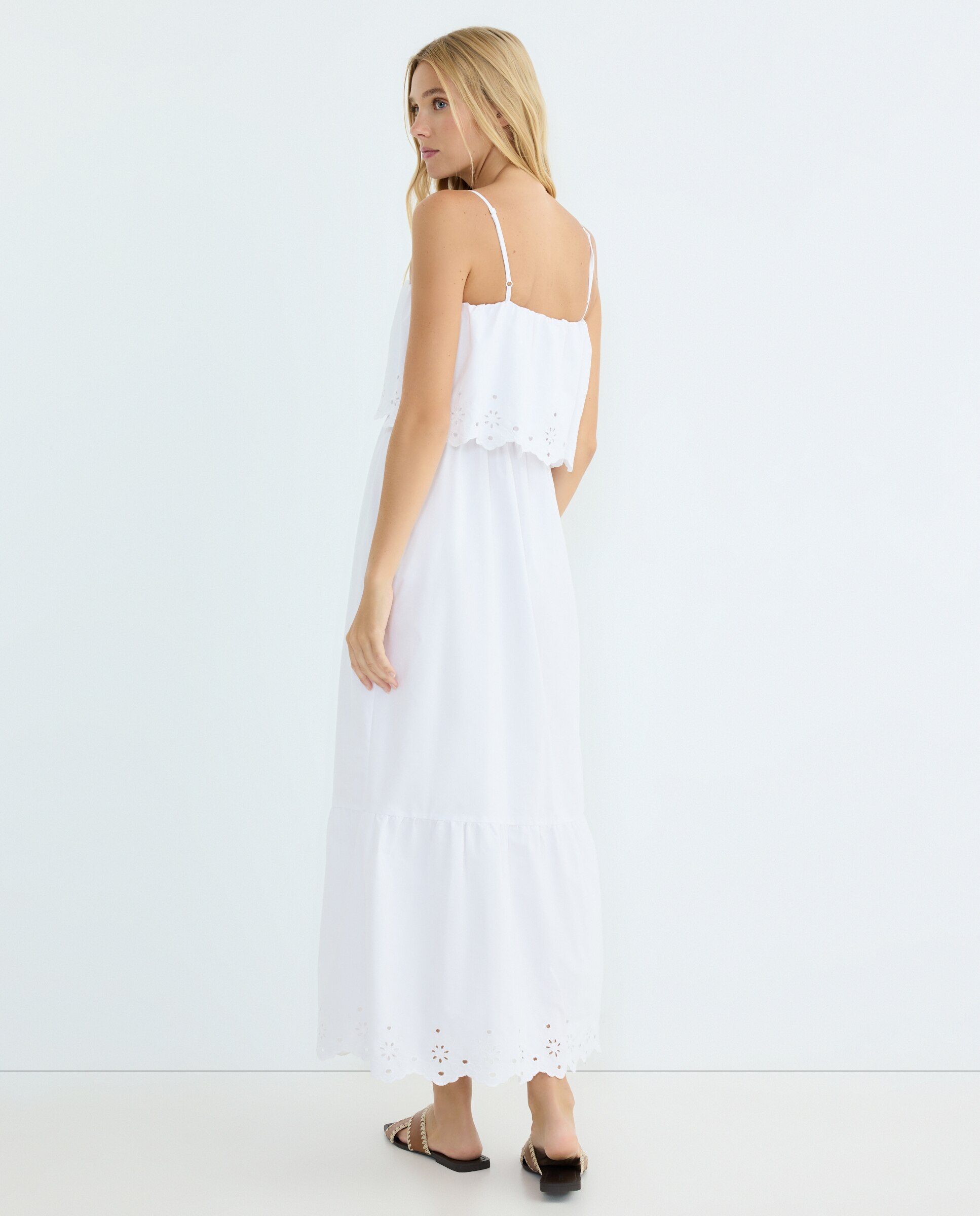 Vestido Comprido de Alças Branco-3