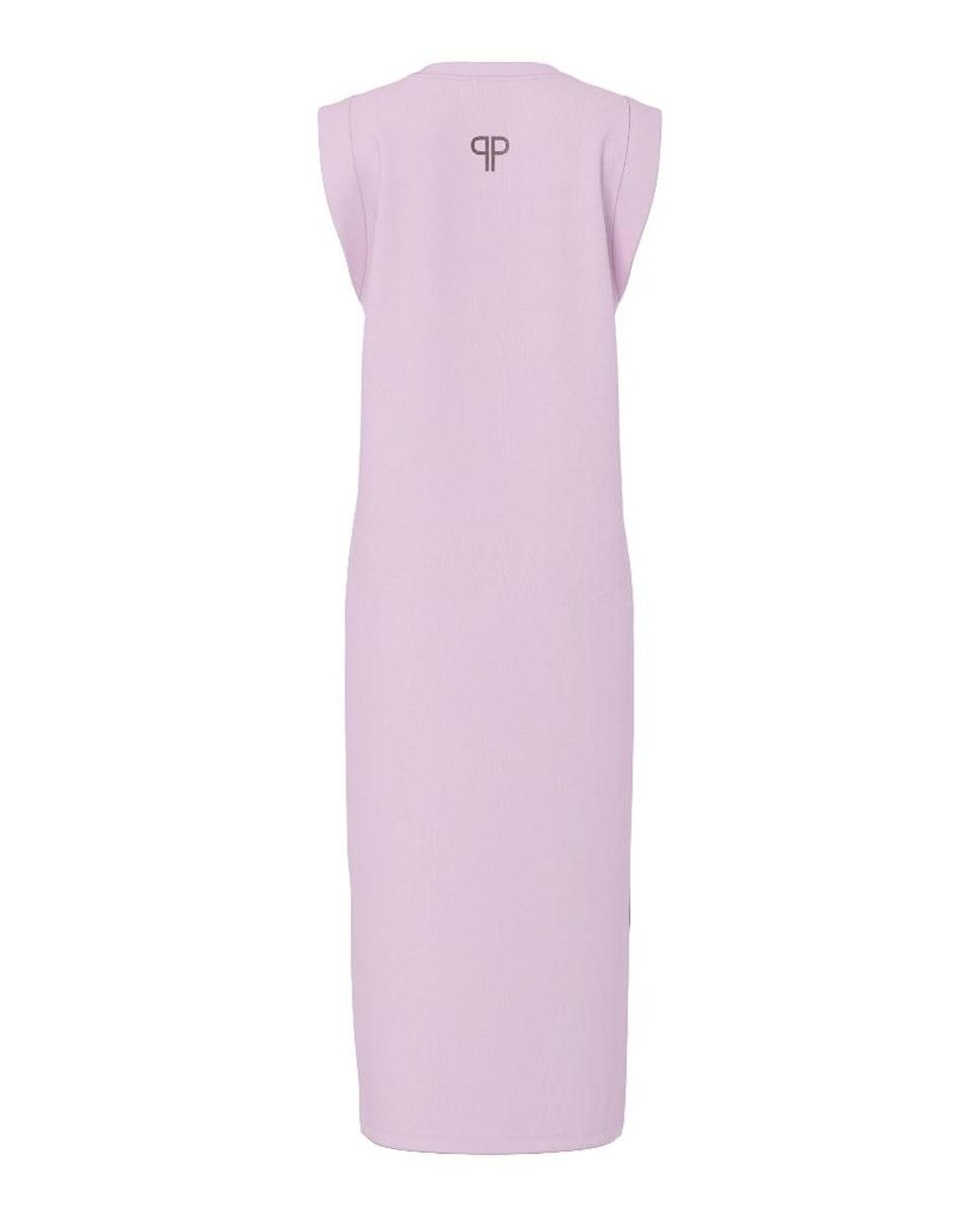 Vestido Comprido sem Mangas e em Tecido Tipo Sweatshirt Lilás-6