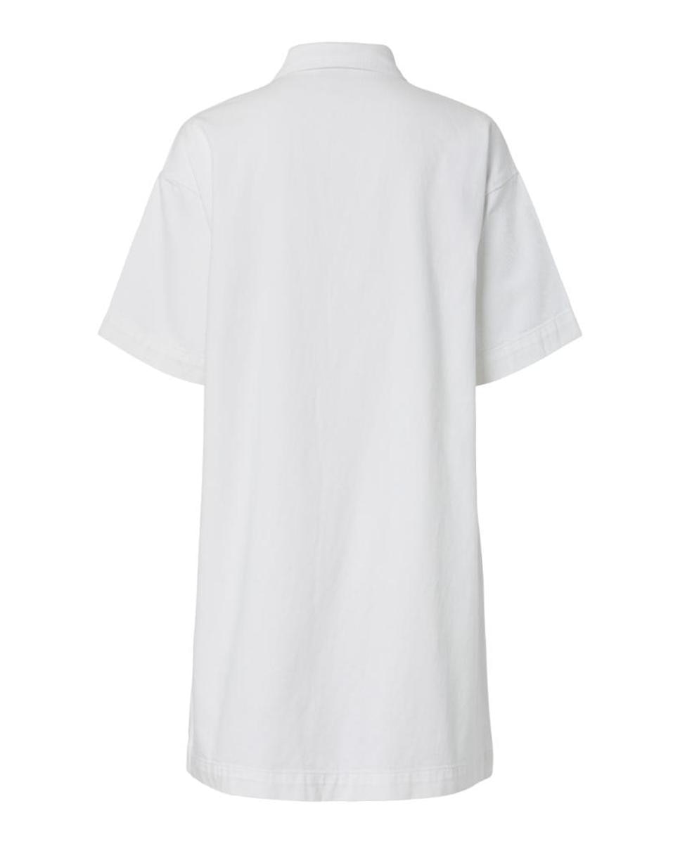 Vestido Camiseiro de Ganga Branco-6