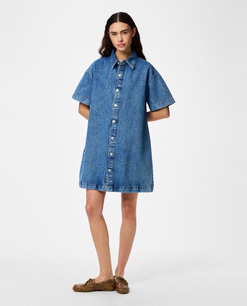 Imagem 0 de Vestido Camiseiro de Ganga