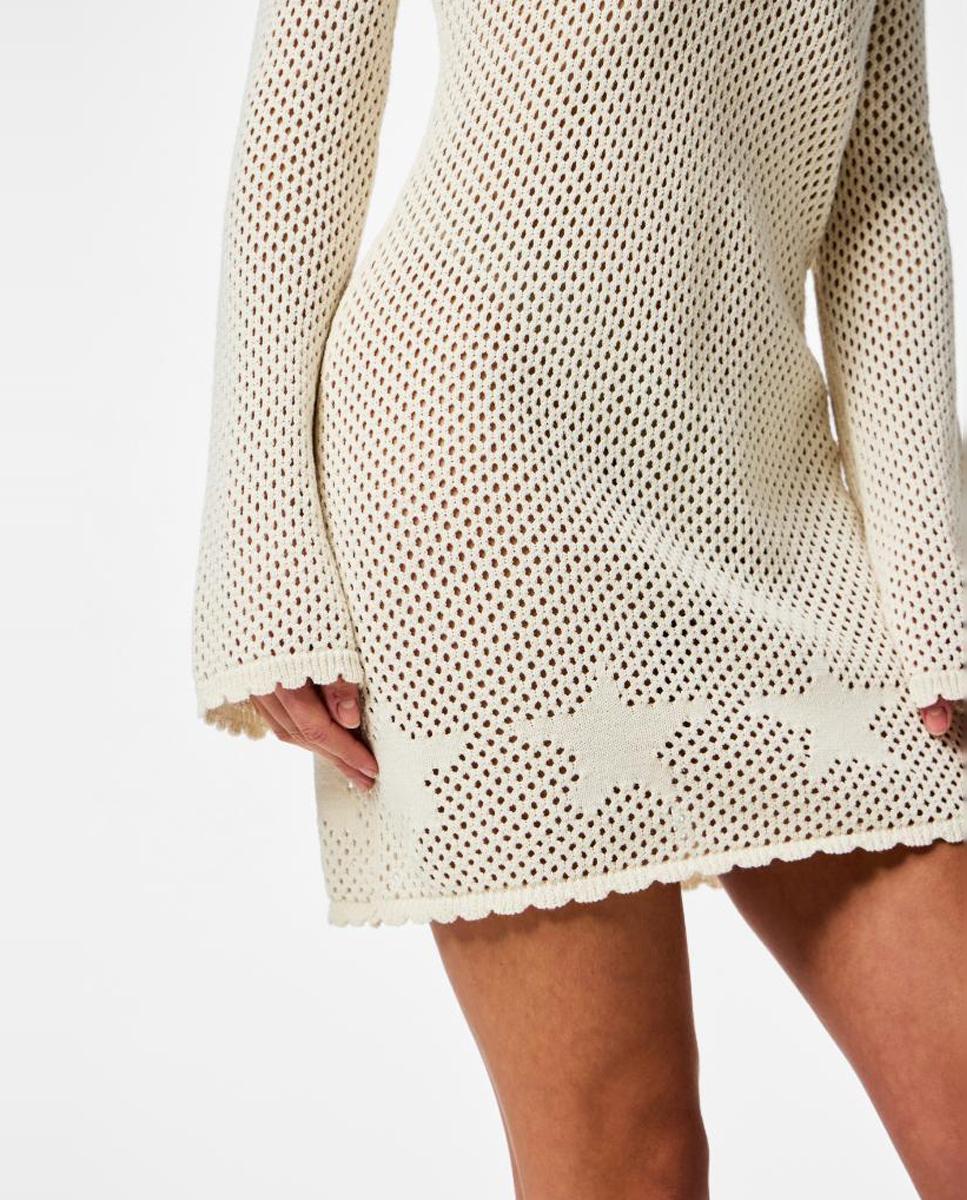 Vestido de Crochet Curto Cru-5