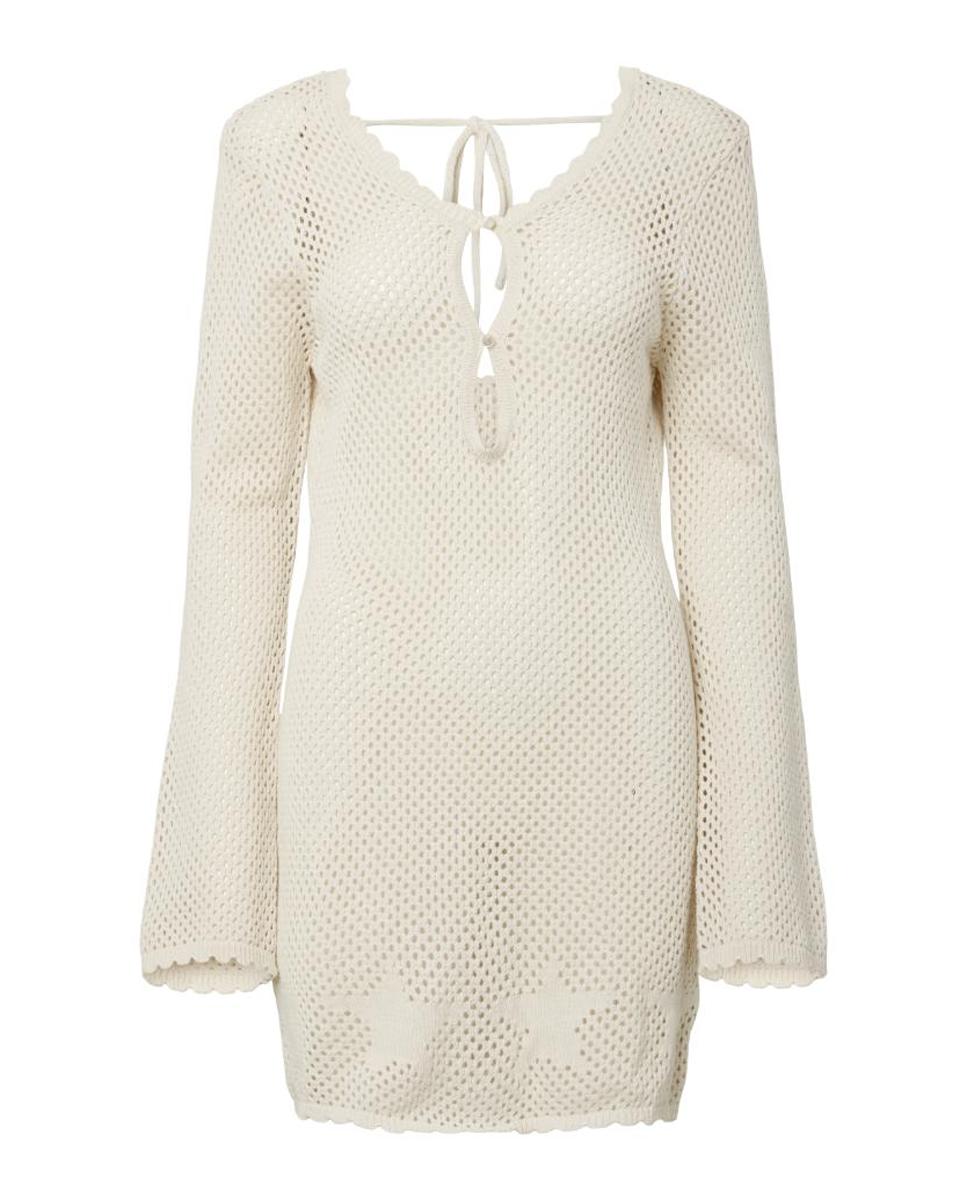 Vestido de Crochet Curto Cru-7
