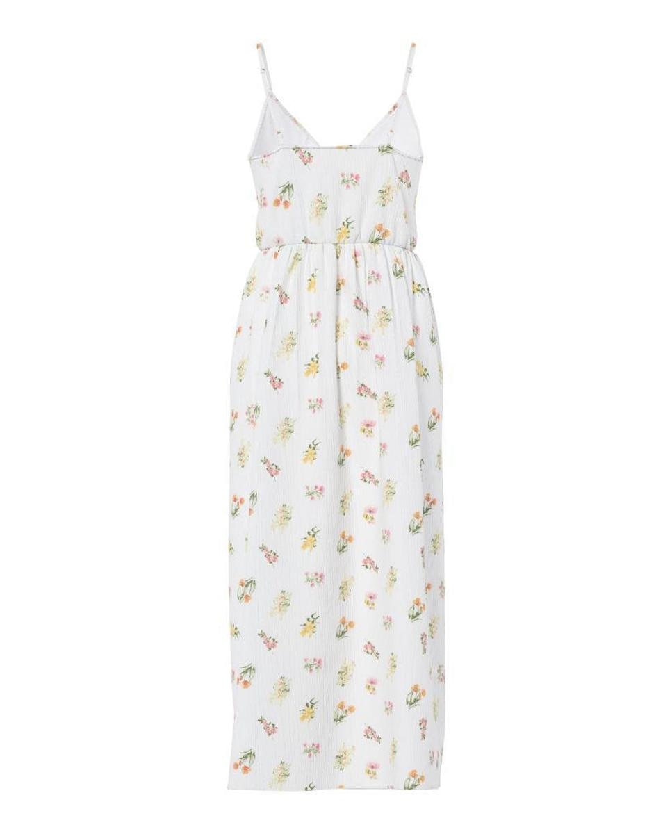 Vestido Comprido de Alças com Estampado Floral Branco-6