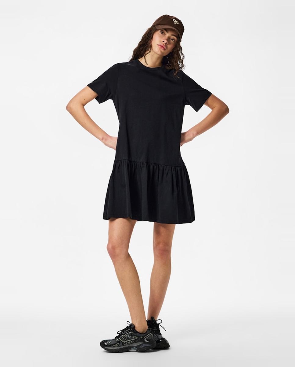 Pieces - Vestido de manga corta y volante de mujer..