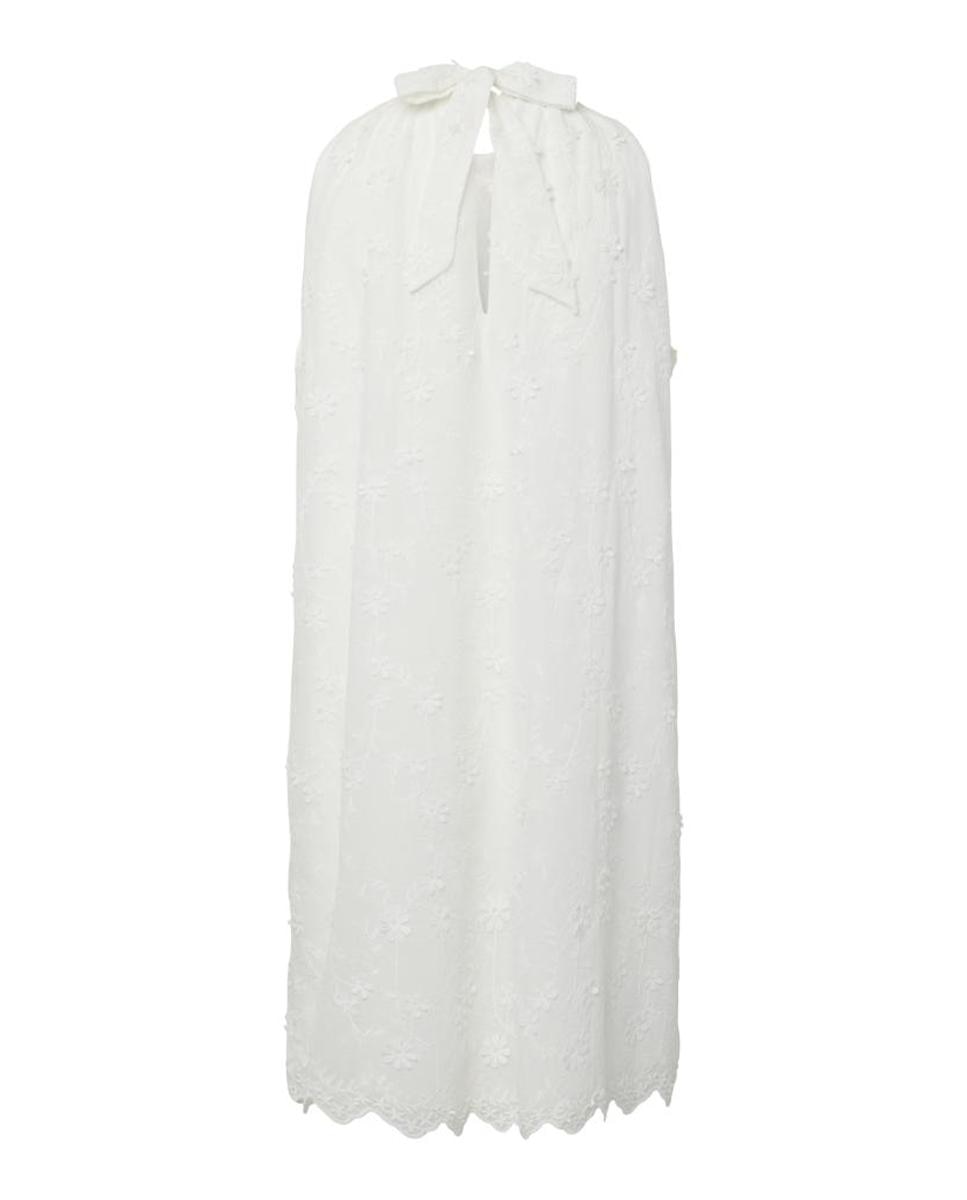 Vestido Curto sem Mangas e com Decote Halter Branco-6