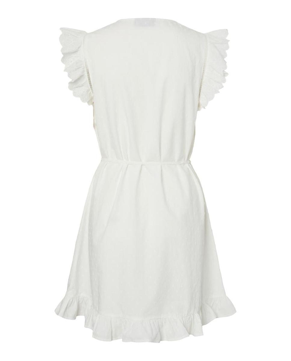 Vestido Curto sem Mangas e com Decote Redondo Branco-6