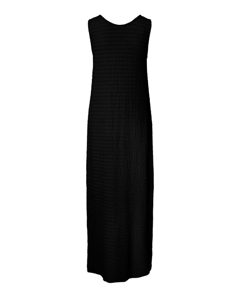 Vestido de mujer largo sin mangas con cuello redondo. - Pieces - Negro Negro-5