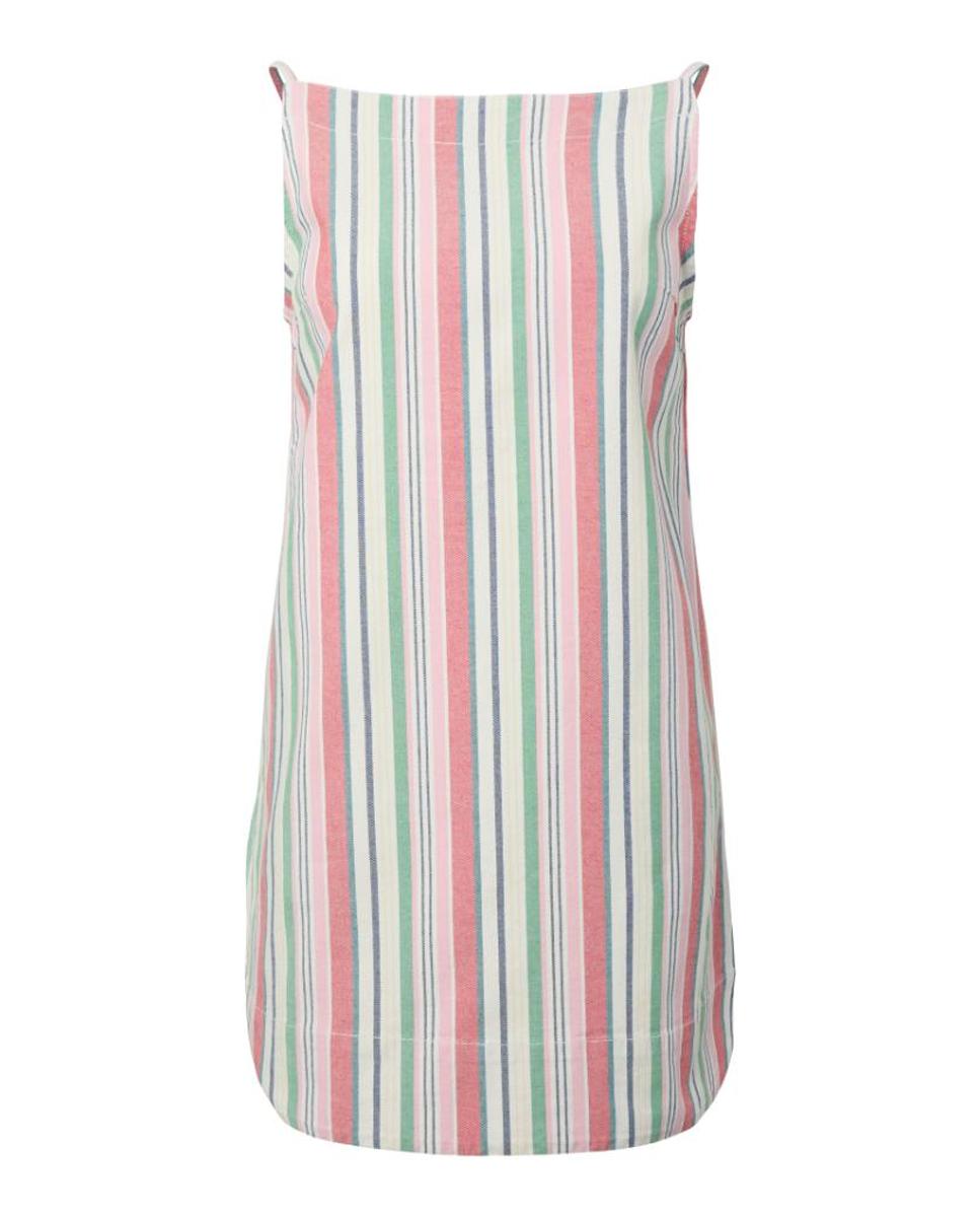 Vestido de Ganga Curto às Riscas com Alças Multicolor-5