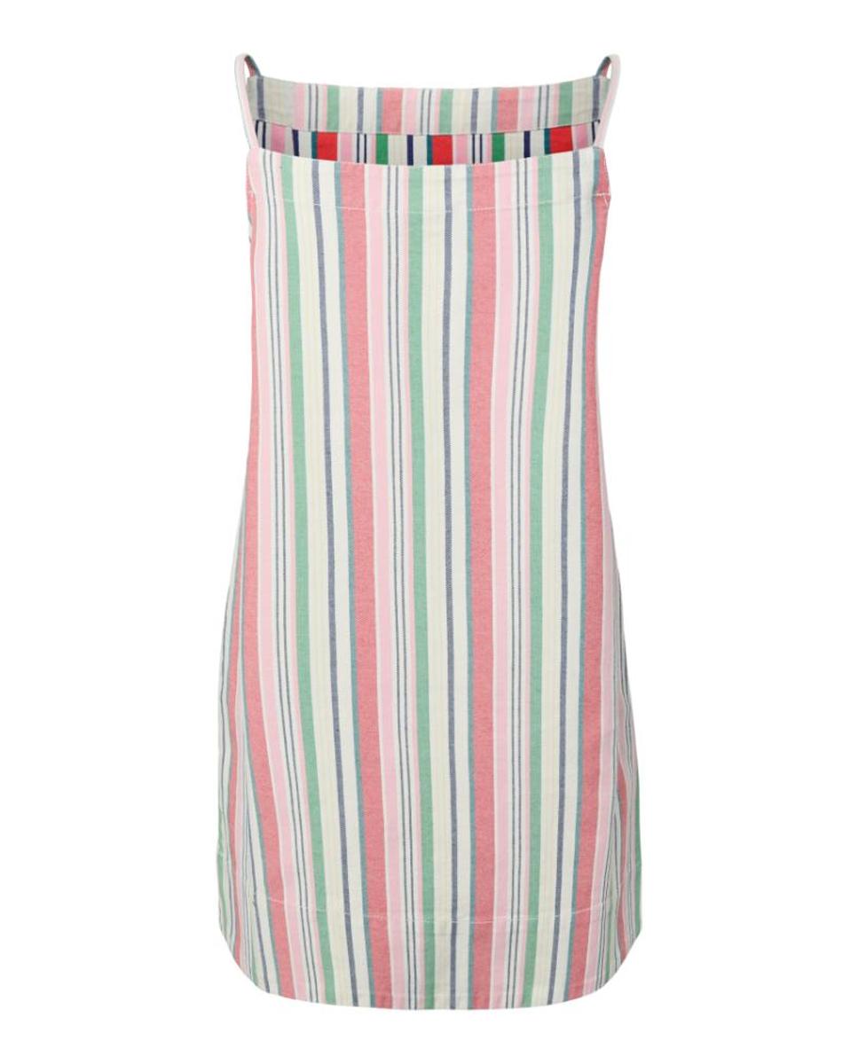 Vestido de Ganga Curto às Riscas com Alças Multicolor-6