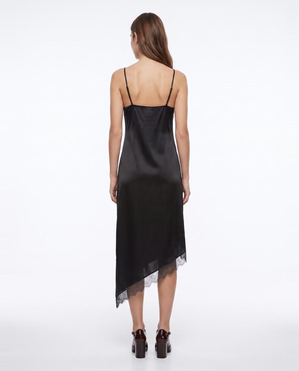 Vestido lencero de mujer - Pieces - Negro Negro-3