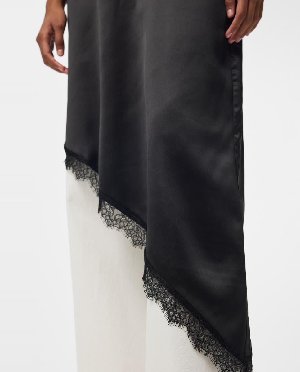 Vestido lencero de mujer - Pieces - Negro Negro-5