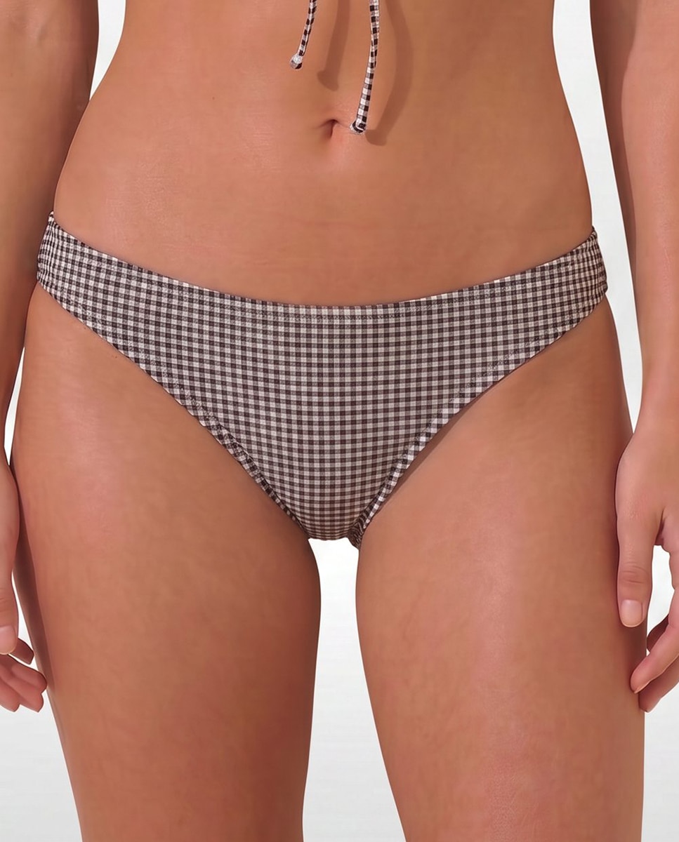 Braguita de bikini de cuadros de vichy de mujer - Pieces - Negro Negro-1