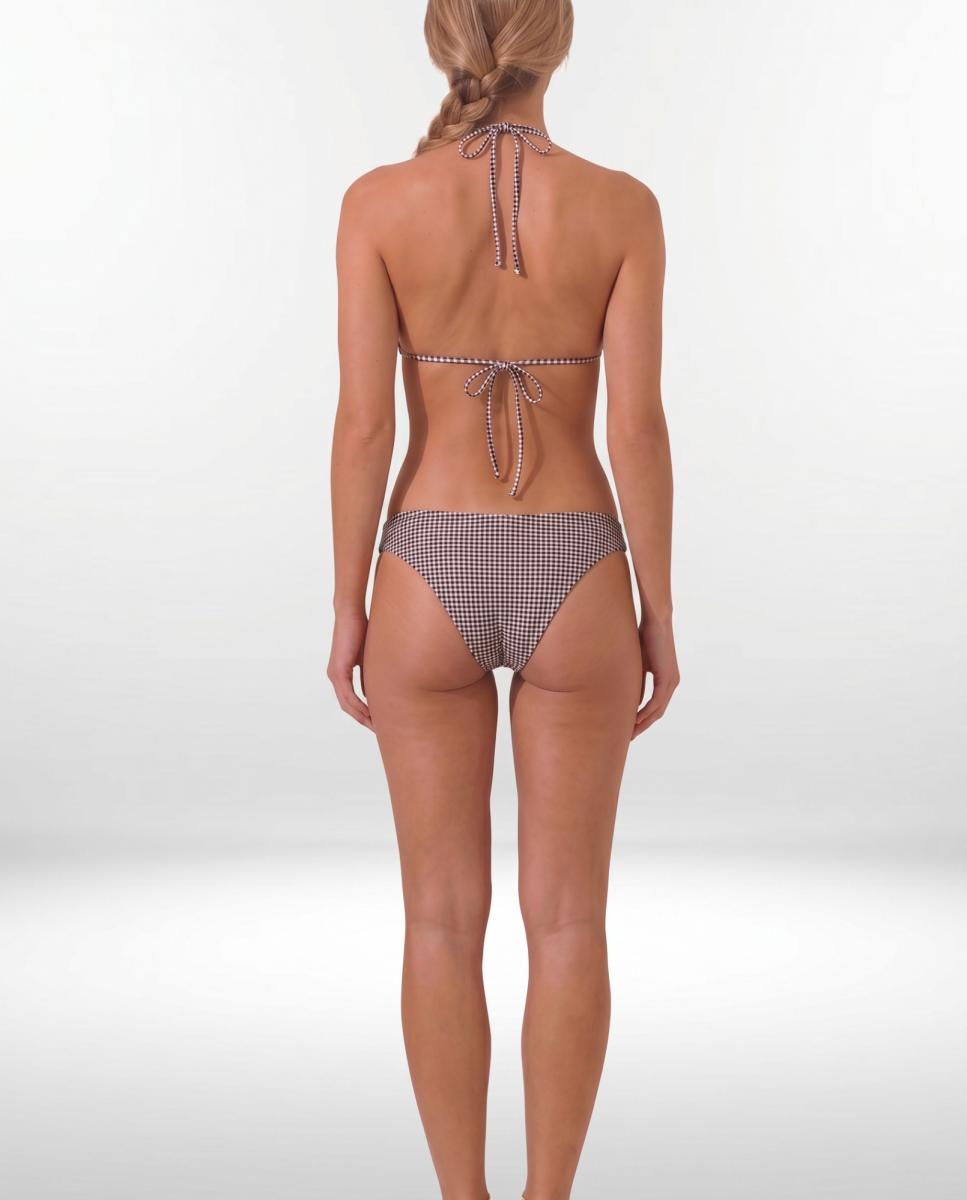 Braguita de bikini de cuadros de vichy de mujer - Pieces - Negro Negro-3