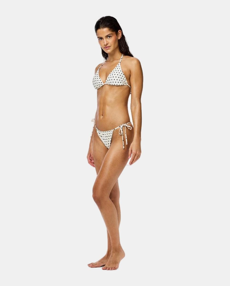 Top de Biquíni com Alças Ajustáveis e Estampado às Bolinhas Branco-4