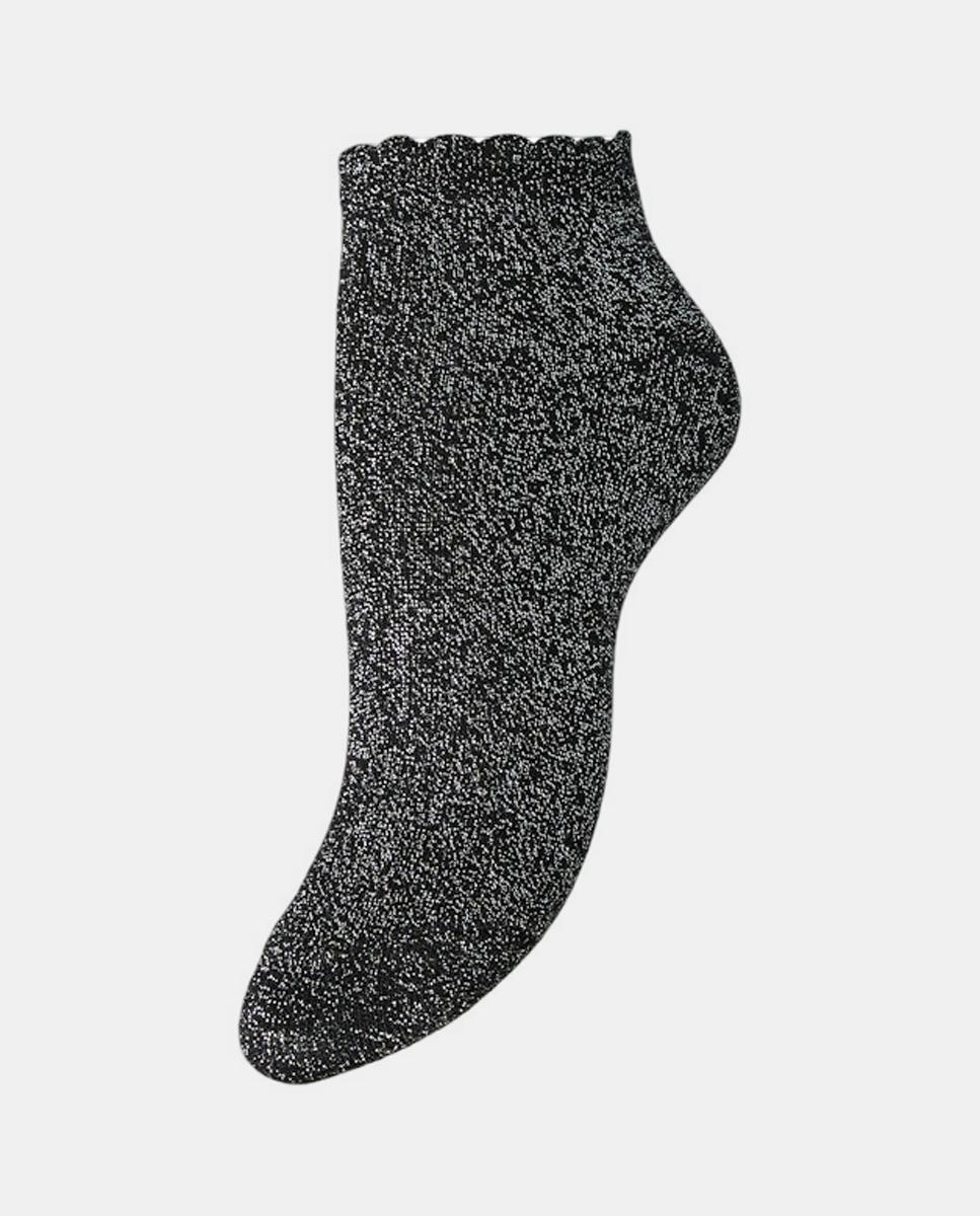 Pieces - Calcetines cortos lurex de mujer.